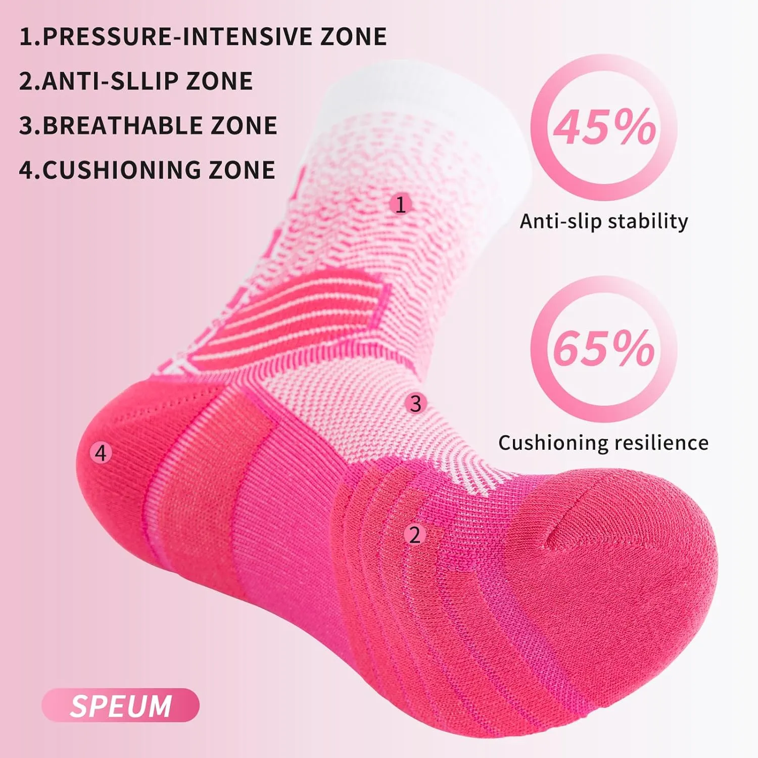Basketball Socks for Men,Performance Cushioned Men's Athletic Crew Socks with Arch Compression for Cycling Basketball