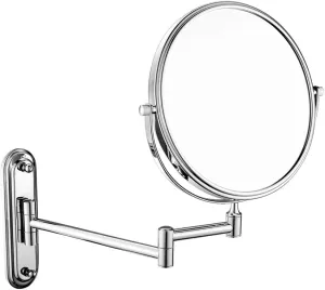 Bathroom Makeup Mirrors Wall Mounted Brass Double Sided 360° Swivel Magnifying Vanity Shaving Extendable Adjustable (Color : 8inch, Size : 3X)