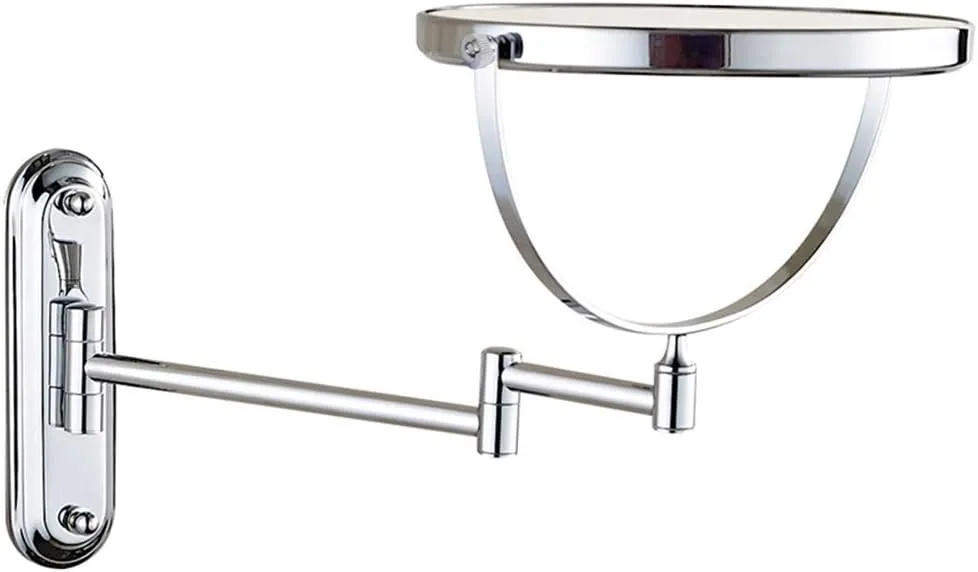 Bathroom Makeup Mirrors Wall Mounted Brass Double Sided 360° Swivel Magnifying Vanity Shaving Extendable Adjustable (Color : 8inch, Size : 3X)