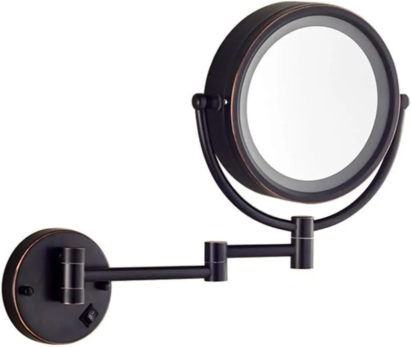Bathroom Mirror Makeup Mirror,Swivel Double Sided Bathroom Mirror Normal 5X Magnification Extendable LED Lighted Cosmetic Vanity Mirror