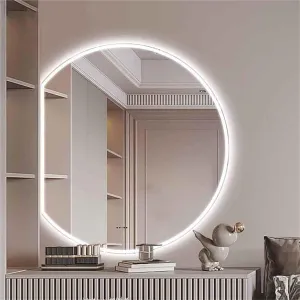 Bathroom Mirror, Smart LED Makeup Mirror with Adjustable Brightness in Three Colors and A Sensor.(Left Cut,720 * 800mm)