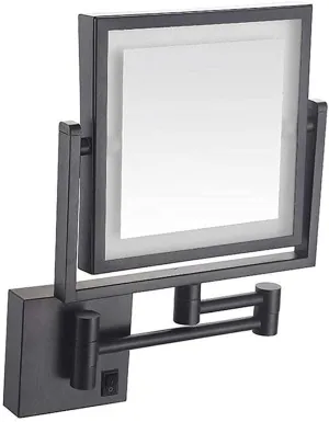 Bathroom Shaving Mirrors Make Up Wall Mounted USB Rechargeable 3X Magnifying Simply Decorate for Hotel Vanity,Black Bronze