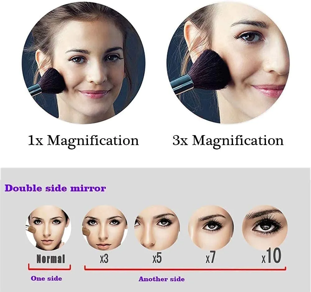 Bathroom Shaving Mirrors Make Up Wall Mounted USB Rechargeable 3X Magnifying Simply Decorate for Hotel Vanity,Black Bronze