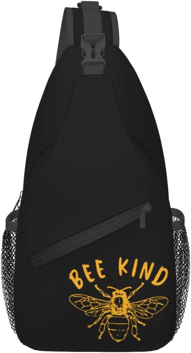 Be Kind Bee Sling Backpack Shoulder Chest Bag For Men Women Hiking Travel Crossbody Daypack