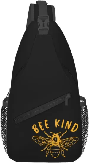 Be Kind Bee Sling Backpack Shoulder Chest Bag For Men Women Hiking Travel Crossbody Daypack