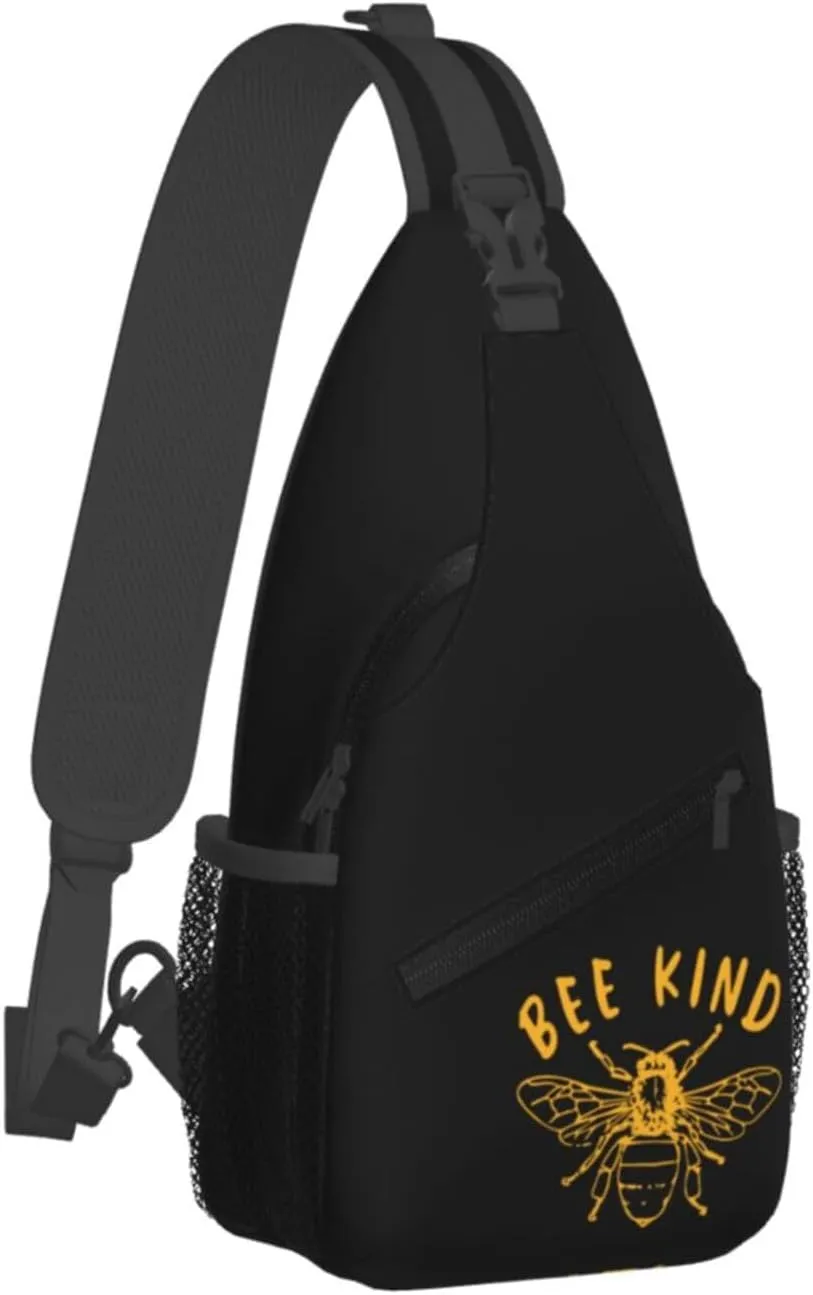 Be Kind Bee Sling Backpack Shoulder Chest Bag For Men Women Hiking Travel Crossbody Daypack