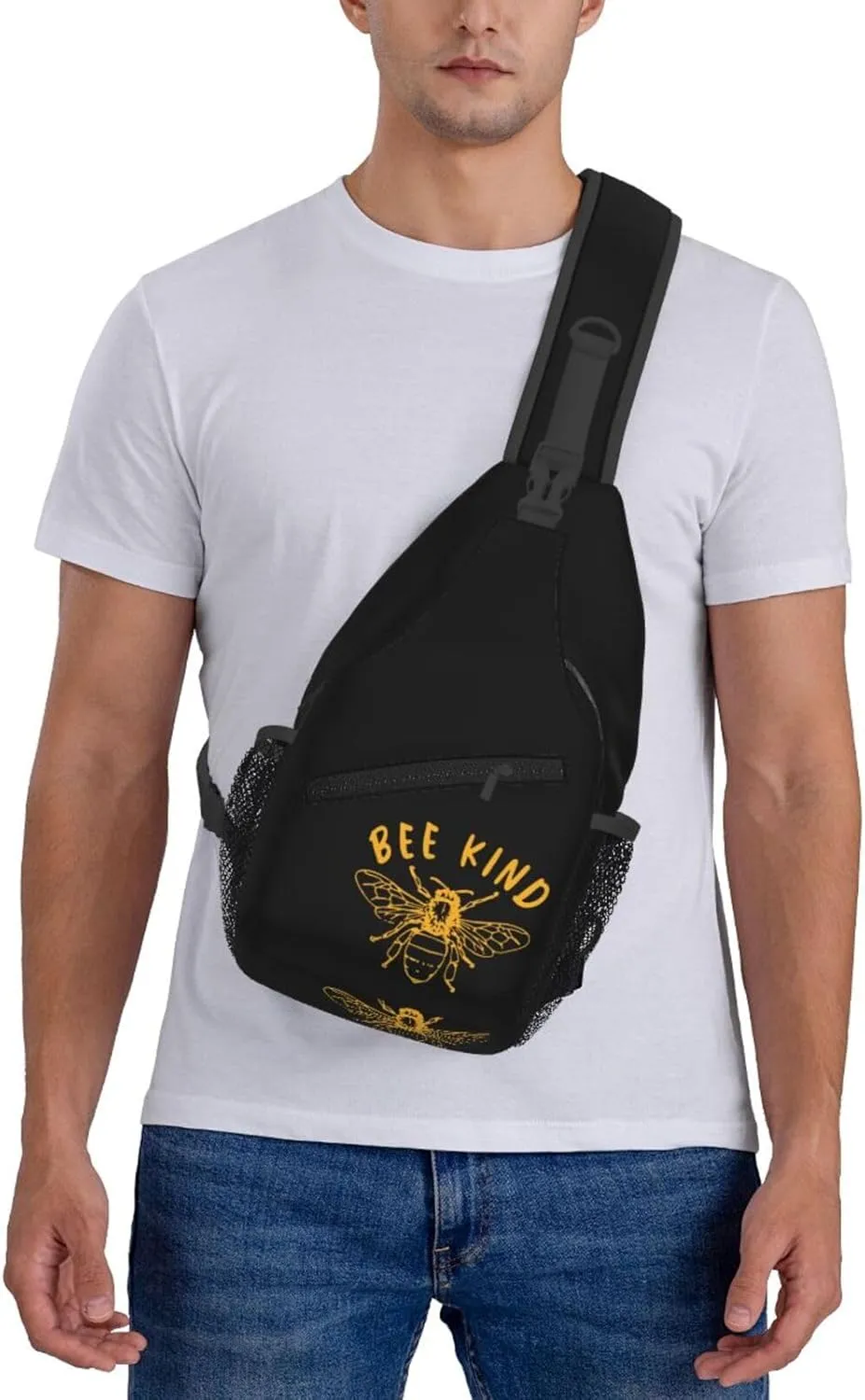 Be Kind Bee Sling Backpack Shoulder Chest Bag For Men Women Hiking Travel Crossbody Daypack