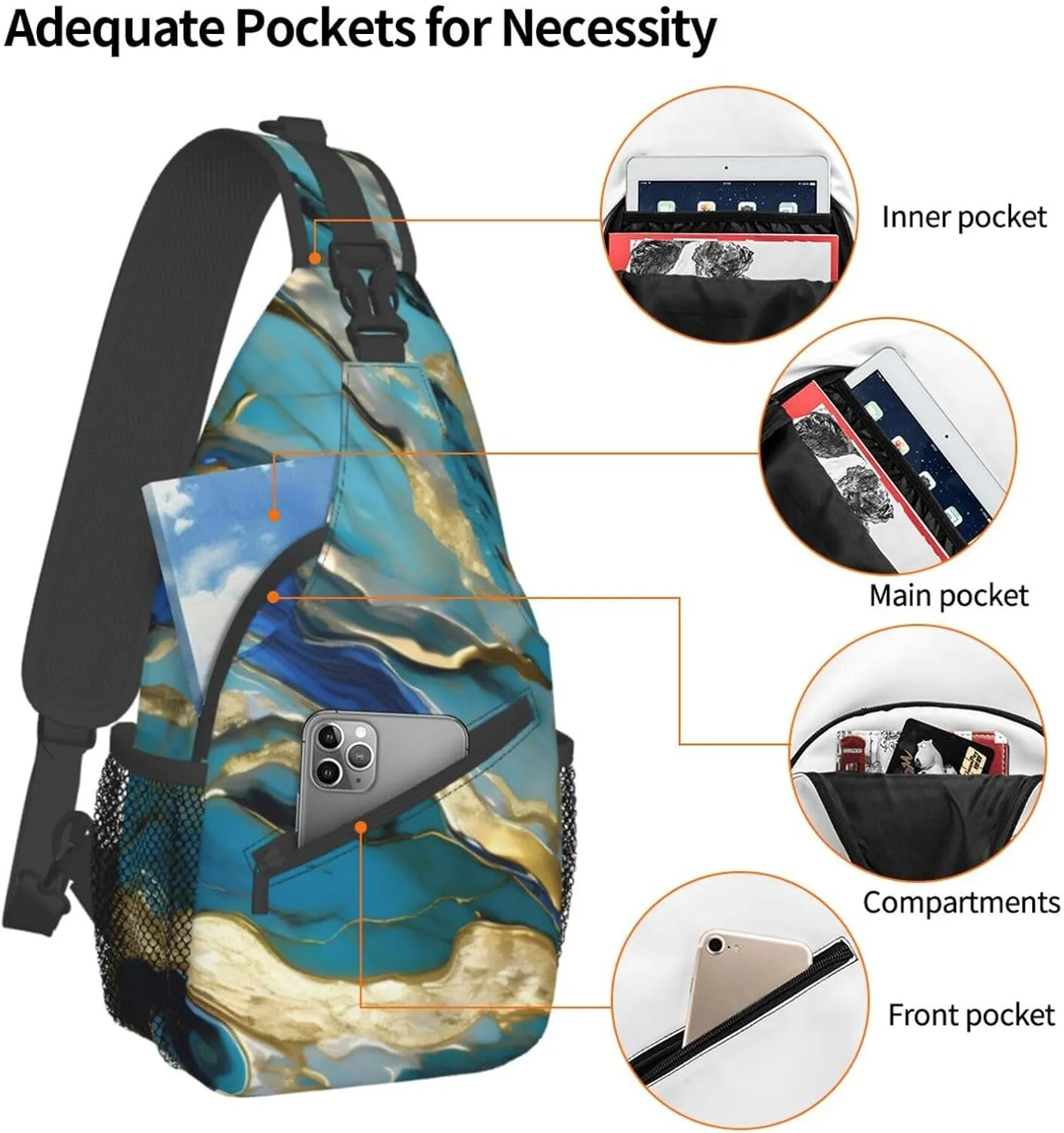 Beach Sunrise And Backlit Palm Tree Crossbody Bag Chest Shoulder Bag Small Casual Backpack Suitable For Women Men Hiking