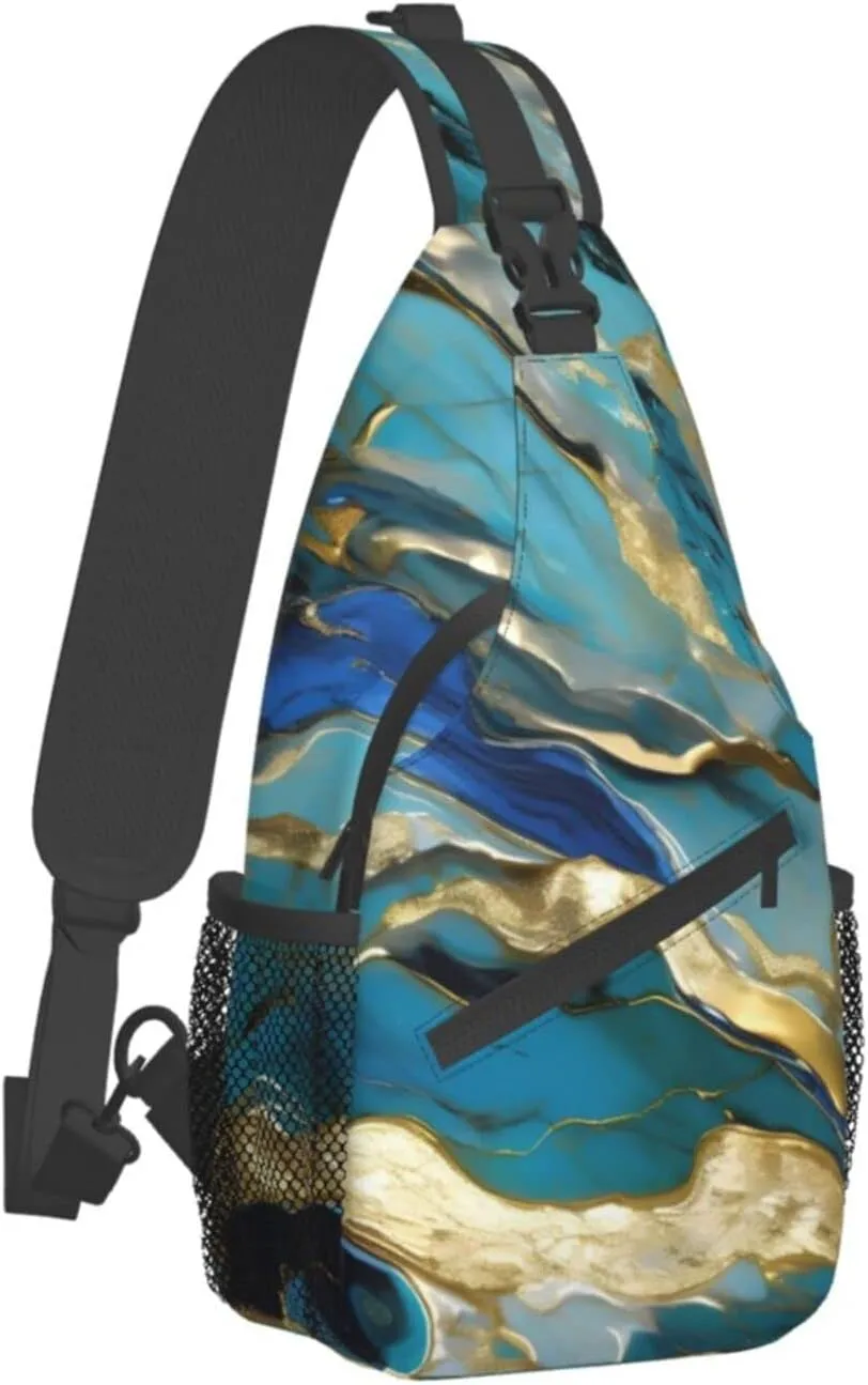 Beach Sunrise And Backlit Palm Tree Crossbody Bag Chest Shoulder Bag Small Casual Backpack Suitable For Women Men Hiking