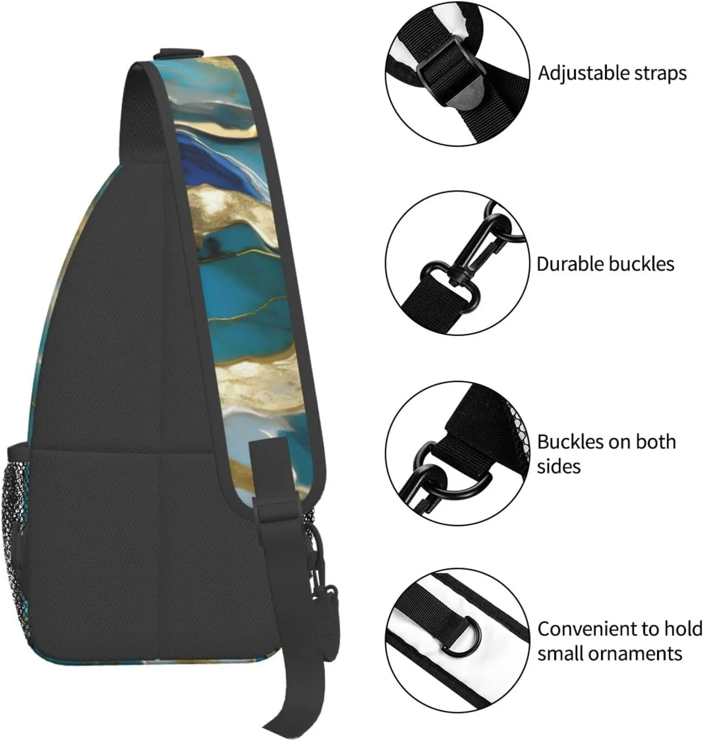 Beach Sunrise And Backlit Palm Tree Crossbody Bag Chest Shoulder Bag Small Casual Backpack Suitable For Women Men Hiking