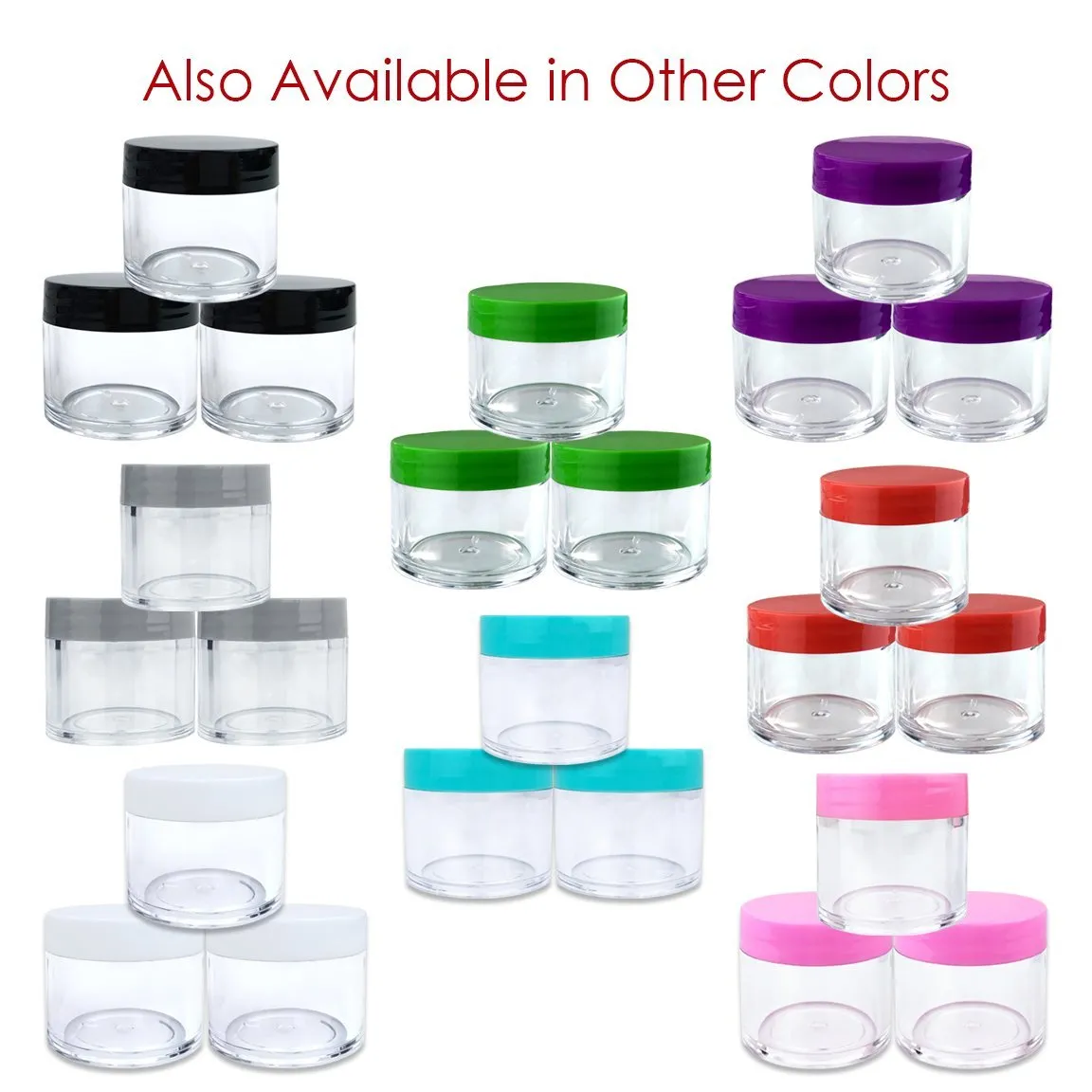 Beauticom 30g/30ml (1 fl. oz.) Double Wall Clear Plastic Leak Proof Jars with Flat Top Lids for Creams, Lotions, Make Up, Powders, Glitters, and more... (Color: Teal Lid, Pieces: 24)