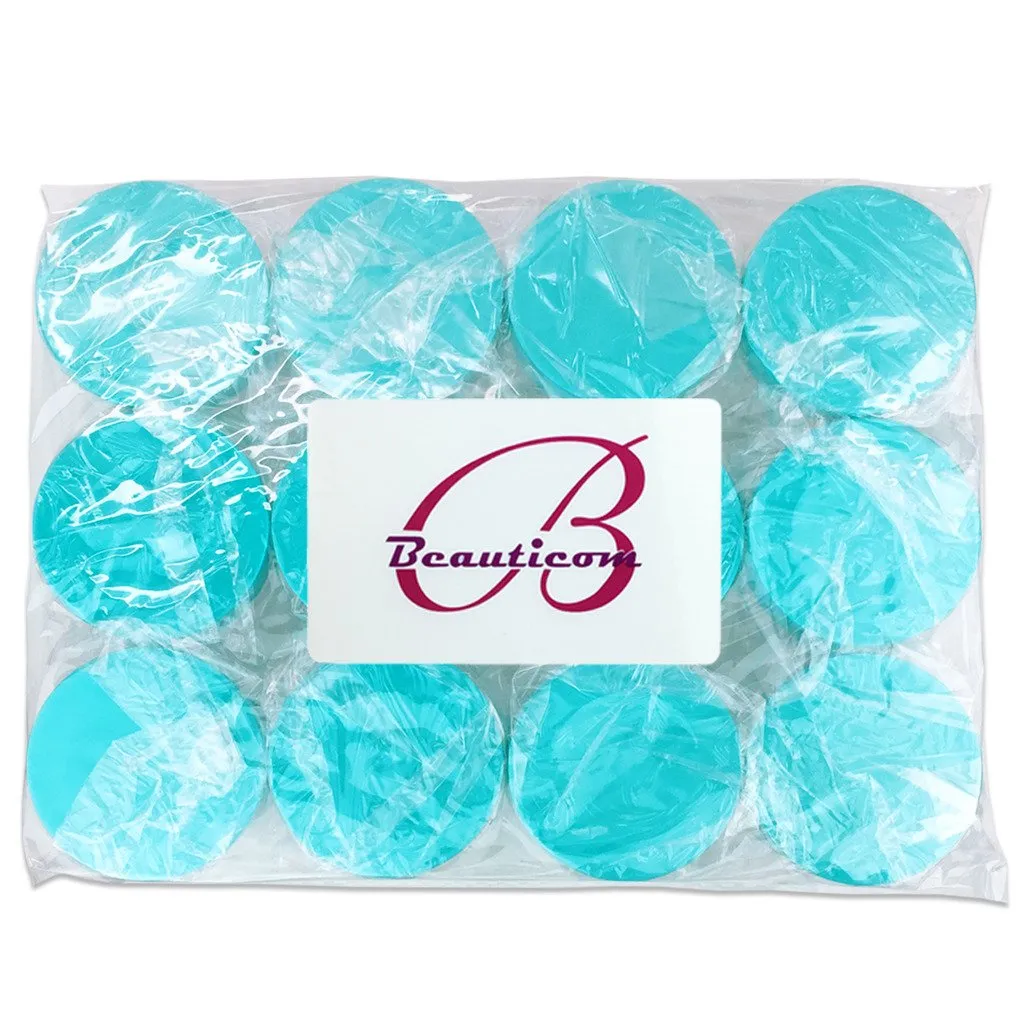 Beauticom 30g/30ml (1 fl. oz.) Double Wall Clear Plastic Leak Proof Jars with Flat Top Lids for Creams, Lotions, Make Up, Powders, Glitters, and more... (Color: Teal Lid, Pieces: 24)