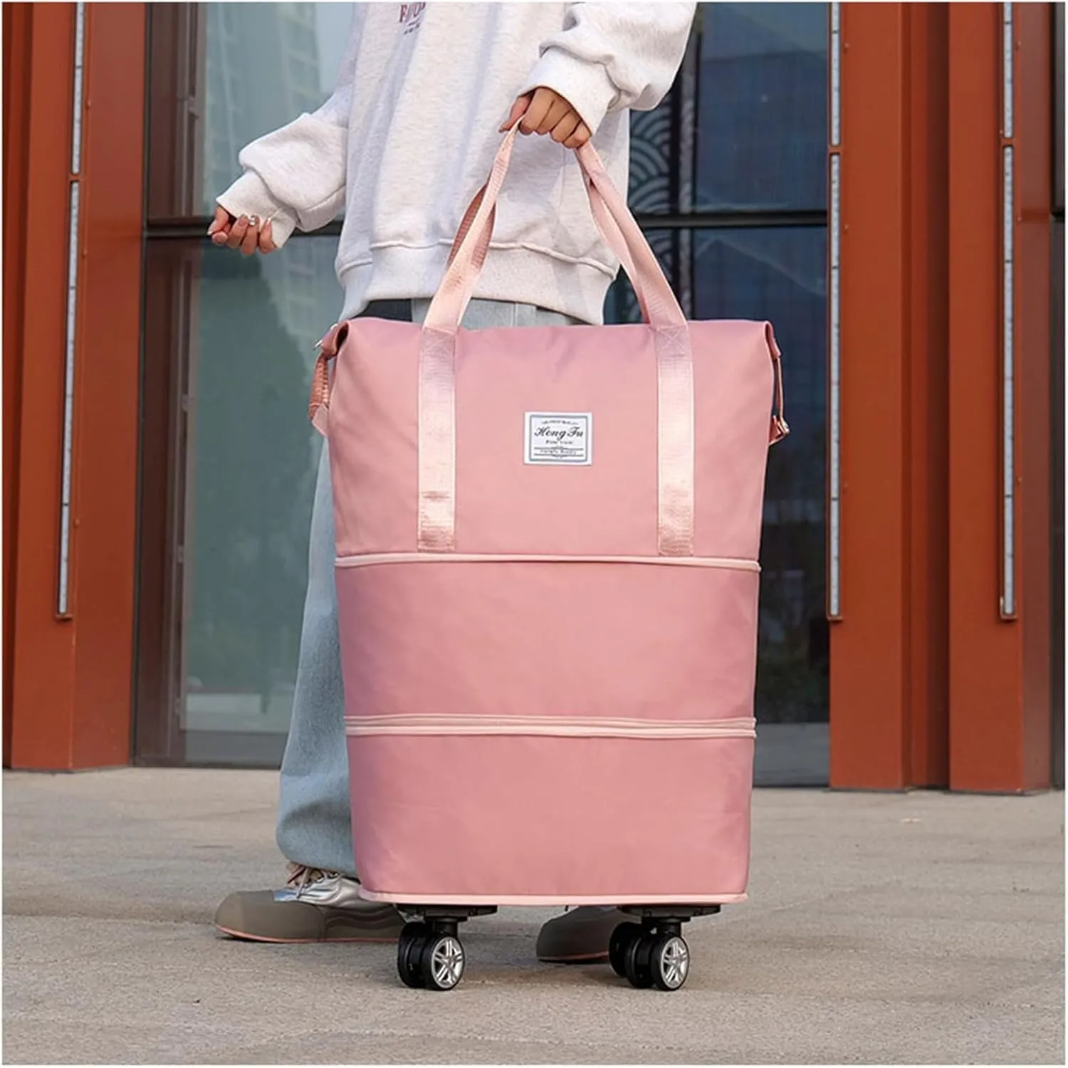Beente/Pepepo/Kulken Travel Bag with Wheels, Large Capacity Travel Bag with Wheels - Universal Wheel Removable (Non-wheeled, Blue)