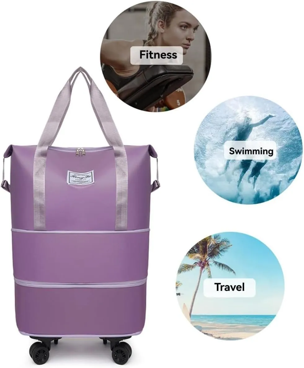Beente/Pepepo/Kulken Travel Bag with Wheels, Large Capacity Travel Bag with Wheels - Universal Wheel Removable (Non-wheeled, Blue)