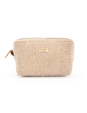BEIGE ZIGZAG MAKEUP CASE