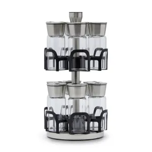 BELMONT BOROSILICATE GLASS STORAGE JAR WITH STAND SET OF 12 (130 ML)