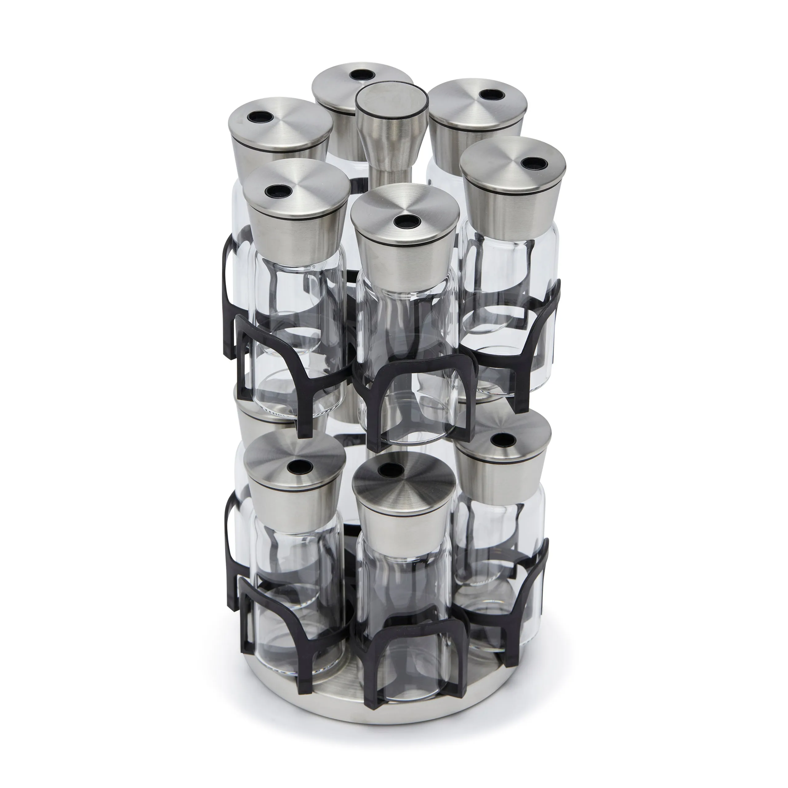 BELMONT BOROSILICATE GLASS STORAGE JAR WITH STAND SET OF 12 (130 ML)