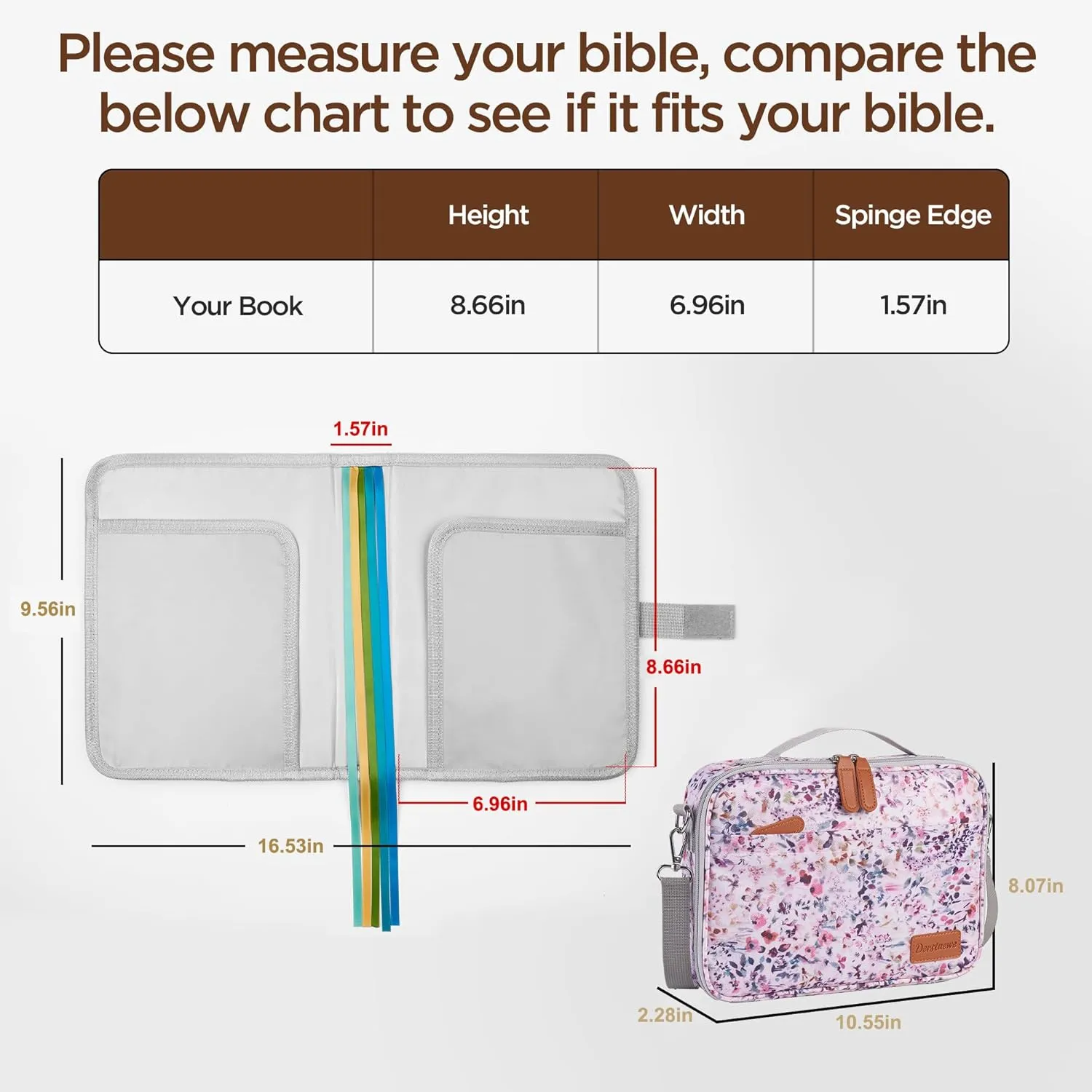 Bible Cover Case for Women with Adjustable Crossbody Strap, Stylish Leopard Print Bible Cover, Durable Bible Protector, Spacious Bible Carrying Case with Organizational Design, Fits Most Bibles
