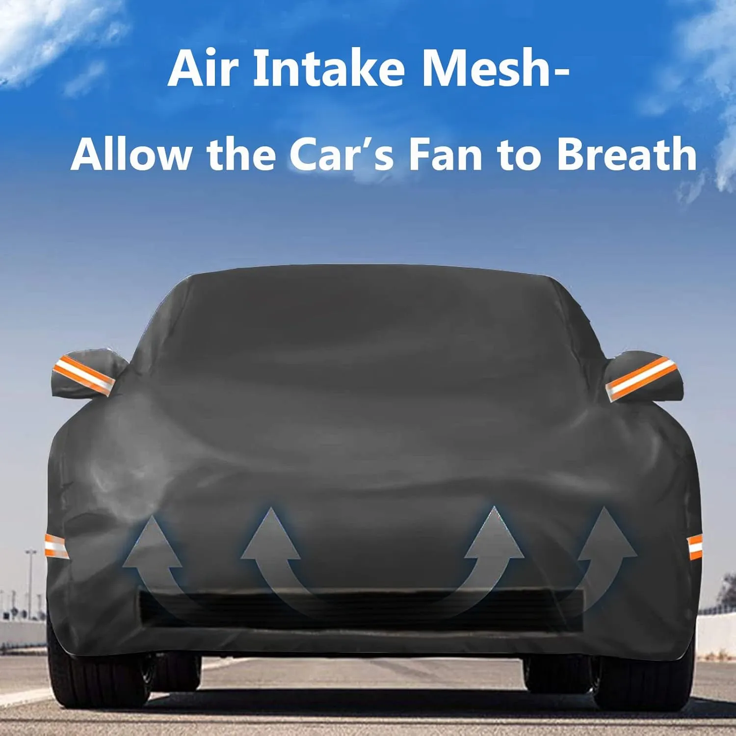 Big Ant Car Cover,Outdoor 100% Waterproof Sedan Car Cover Custom Fit for Tesla Model Y,All Weather Protection Car Covers with Ventilated Mesh & Charging Port Driver Door Zipper,Black