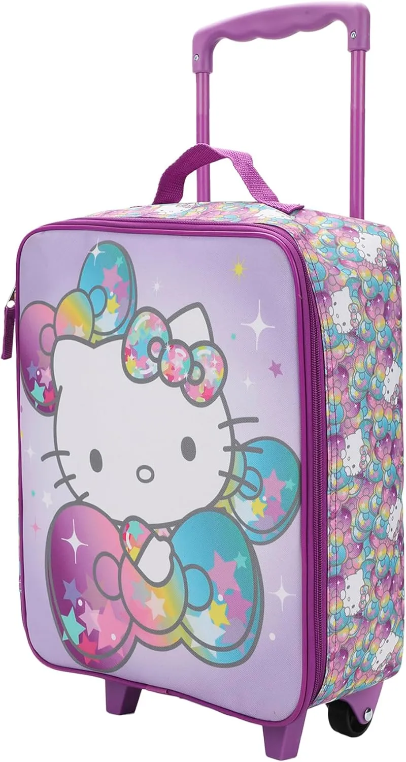 Bioworld Hello Kitty Starshine 3-Piece Youth Pilot Case Duffle Bag & Luggage Tag Carry On Travel Set