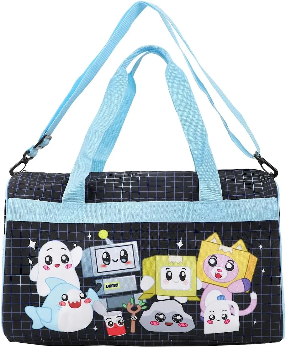 Bioworld LankyBox 4-Piece Kids' Carry On Travel Set – Officially Licensed with 14" Pilot Case, Duffle Bag, Utility Case, and Luggage Tag