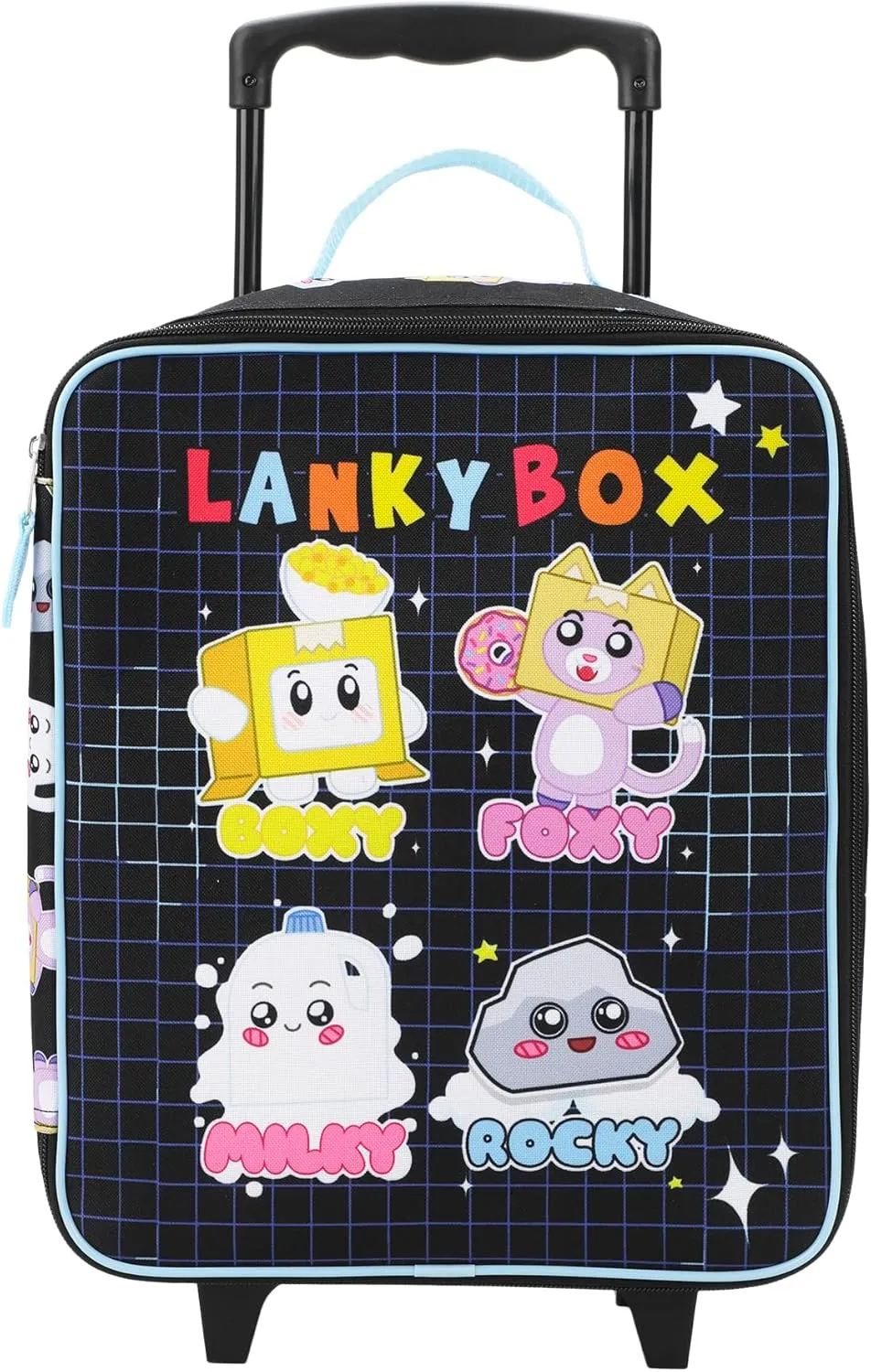Bioworld LankyBox 4-Piece Kids' Carry On Travel Set – Officially Licensed with 14" Pilot Case, Duffle Bag, Utility Case, and Luggage Tag