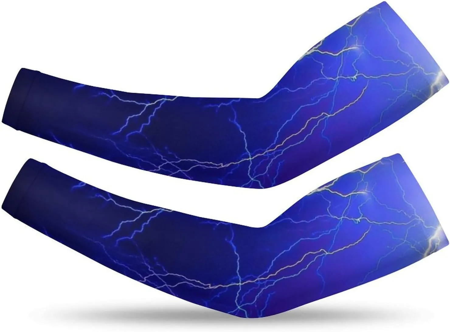 Blue Thunder Storm Cooling Arm Sleeves for Men Women UV Sun Protection Golf Sports Compression