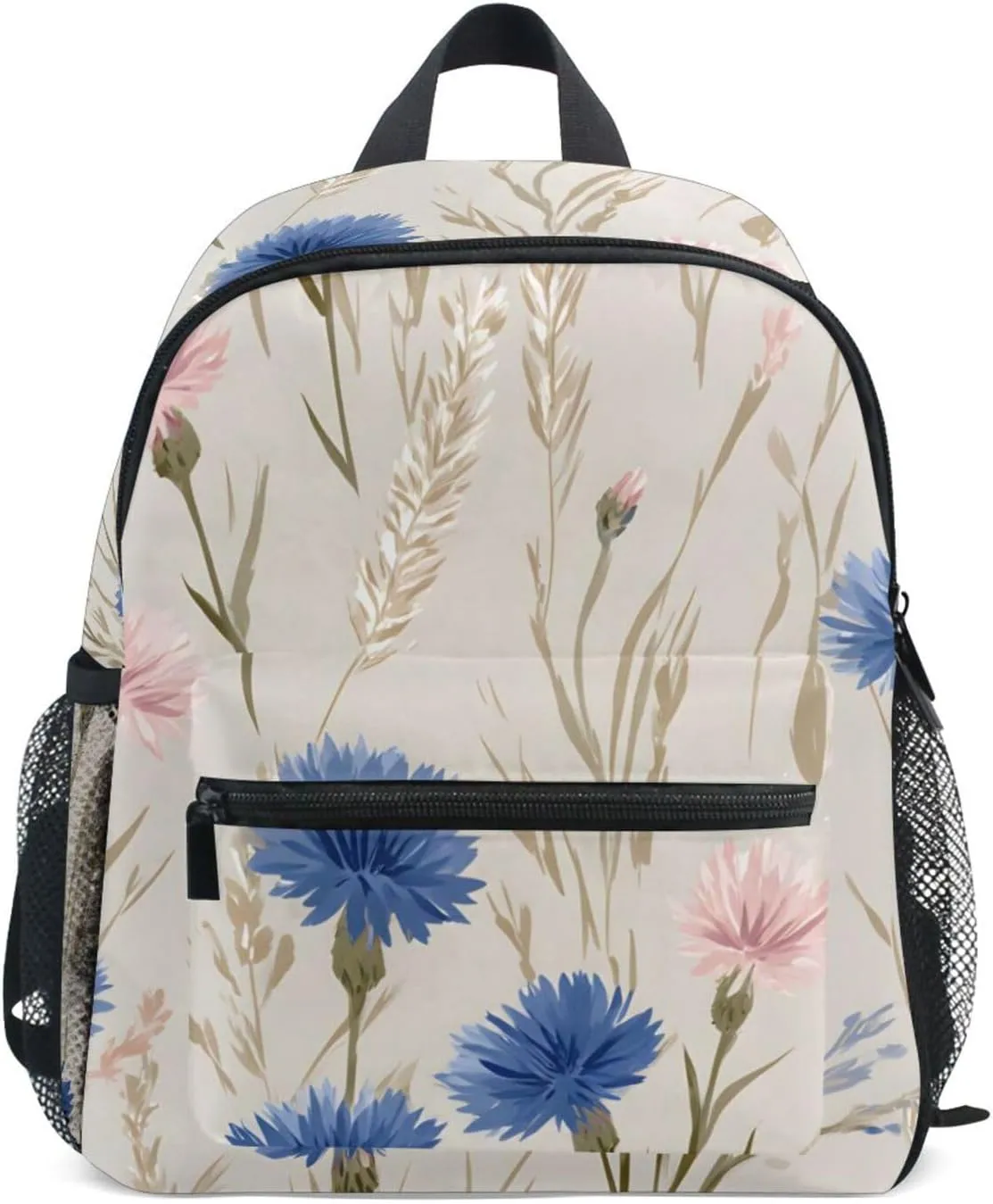 Bolaz Upgraded Backpack for School Teenagers Girls Boys-Cornflower Field Flowers Pattern,Travel Bag with Chest Buckle and Whistle