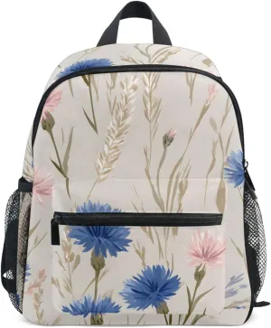 Bolaz Upgraded Backpack for School Teenagers Girls Boys-Cornflower Field Flowers Pattern,Travel Bag with Chest Buckle and Whistle
