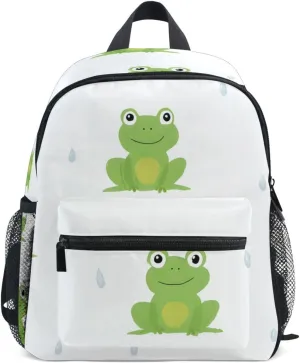 Bolaz Upgraded Backpack for School Teenagers Girls Boys-Cute Frog Pattern,Travel Bag with Chest Buckle and Whistle
