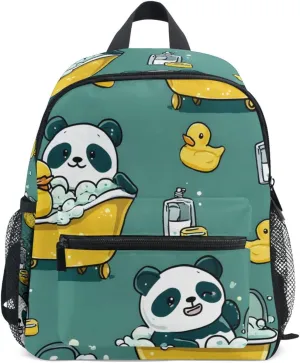 Bolaz Upgraded Backpack for School Teenagers Girls Boys-Panda Bathing Pattern,Travel Bag with Chest Buckle and Whistle
