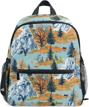 Bolaz Upgraded Backpack for School Teenagers Girls Boys-Tundra Plains Pattern,Travel Bag with Chest Buckle and Whistle