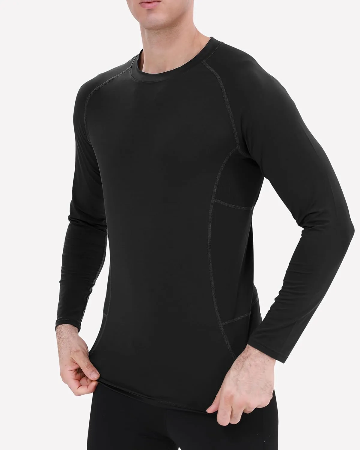 BOOMCOOL 3 Pack Long Sleeve Compression Shirts for Men Workout Clothes Gym T Shirt for Rash Guard Sports Undershirt