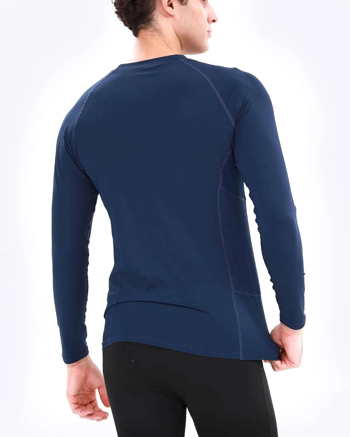 BOOMCOOL 3 Pack Long Sleeve Compression Shirts for Men Workout Clothes Gym T Shirt for Rash Guard Sports Undershirt