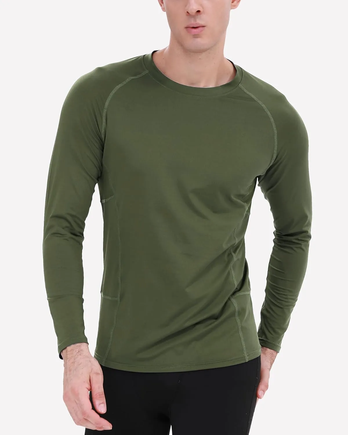 BOOMCOOL 3 Pack Long Sleeve Compression Shirts for Men Workout Clothes Gym T Shirt for Rash Guard Sports Undershirt