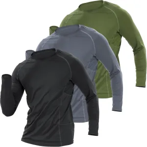 BOOMCOOL 3 Pack Long Sleeve Compression Shirts for Men Workout Clothes Gym T Shirt for Rash Guard Sports Undershirt