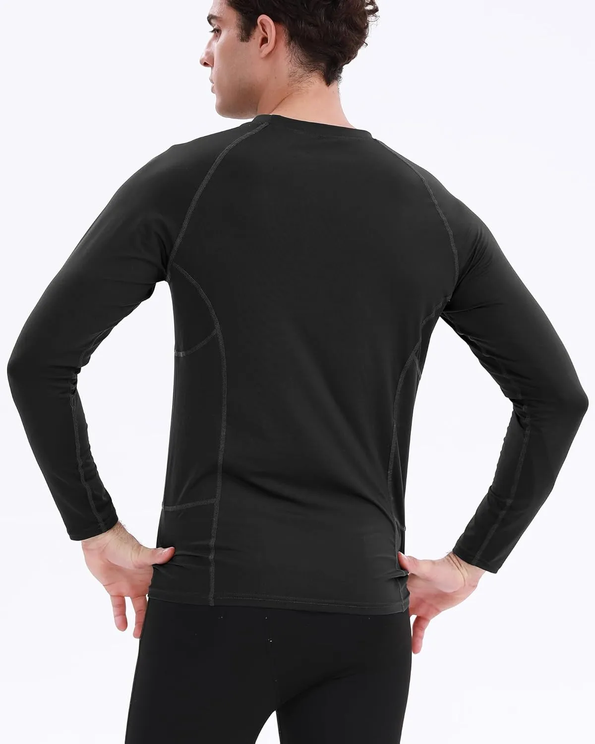 BOOMCOOL 3 Pack Long Sleeve Compression Shirts for Men Workout Clothes Gym T Shirt for Rash Guard Sports Undershirt
