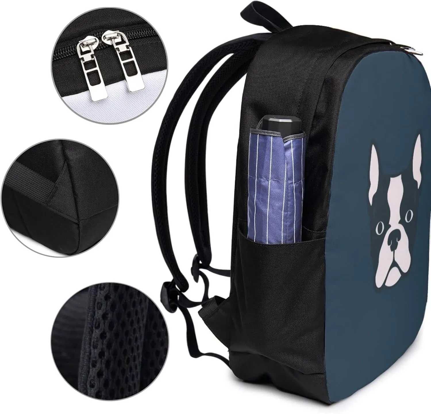Boston Terrier Travel Laptop Backpack - Durable Business Laptops Backpack with USB Charging Port