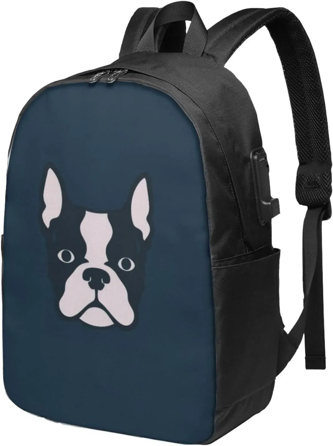 Boston Terrier Travel Laptop Backpack - Durable Business Laptops Backpack with USB Charging Port