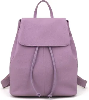 BOYATU Leather Backpack Purse for Women: Ladies Travel Fashion Back Pack - Genuine Leather Bag Casual Handbags for Work (Purple)