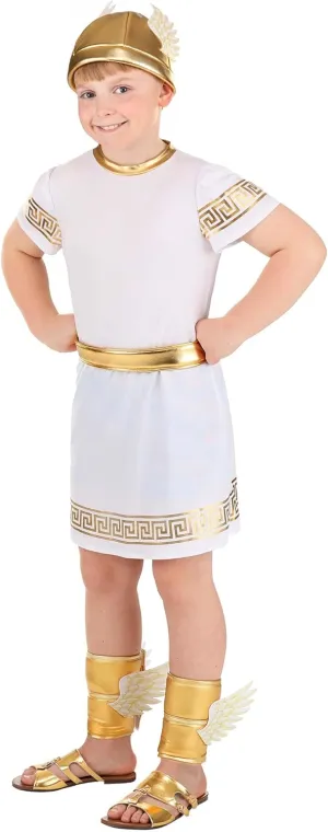 Boy's Ancient Greek God Hermes Costume | Olympian Gods Cosplay Outfit for Kids | Greek Messenger Costume