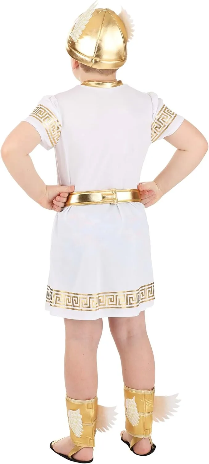 Boy's Ancient Greek God Hermes Costume | Olympian Gods Cosplay Outfit for Kids | Greek Messenger Costume