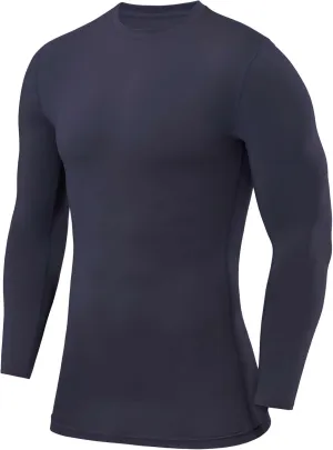 Boys' Compression Shirts Long Sleeve Youth Athletic Workout Top, Base Layer Sports Kids Undershirt - Crew Neck