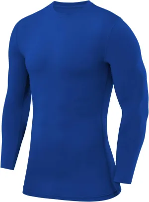 Boys' Compression Shirts Long Sleeve Youth Athletic Workout Top, Base Layer Sports Kids Undershirt - Crew Neck