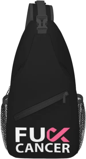 Breast Cancer Awareness Sling Backpack Shoulder Chest Bag For Men Women Hiking Travel Crossbody Daypack