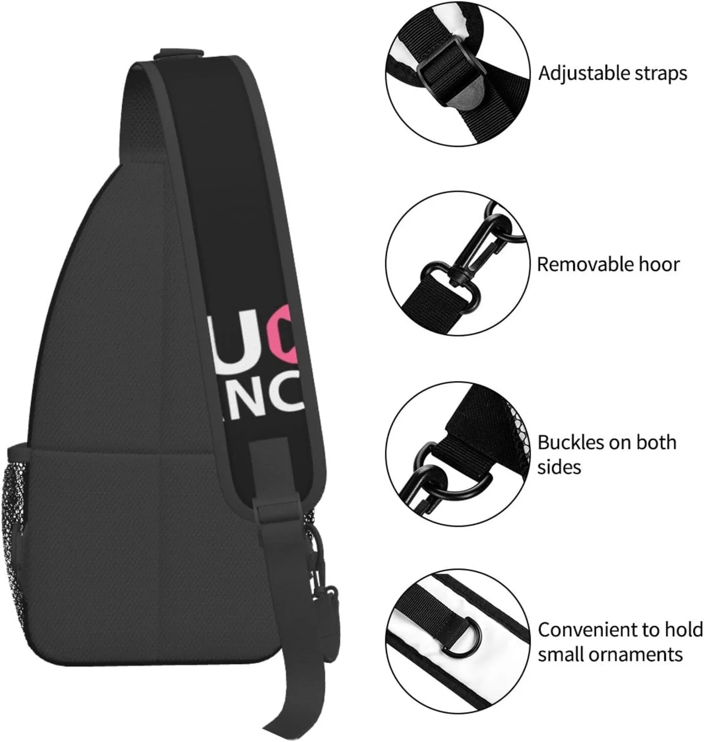 Breast Cancer Awareness Sling Backpack Shoulder Chest Bag For Men Women Hiking Travel Crossbody Daypack