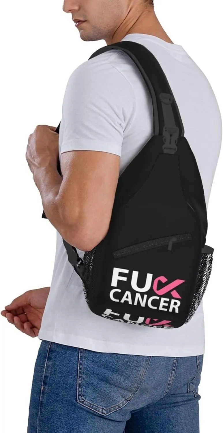 Breast Cancer Awareness Sling Backpack Shoulder Chest Bag For Men Women Hiking Travel Crossbody Daypack