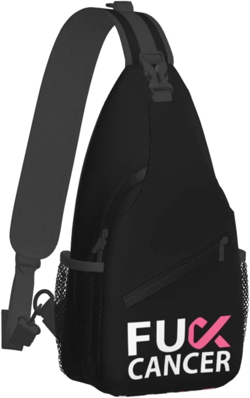Breast Cancer Awareness Sling Backpack Shoulder Chest Bag For Men Women Hiking Travel Crossbody Daypack