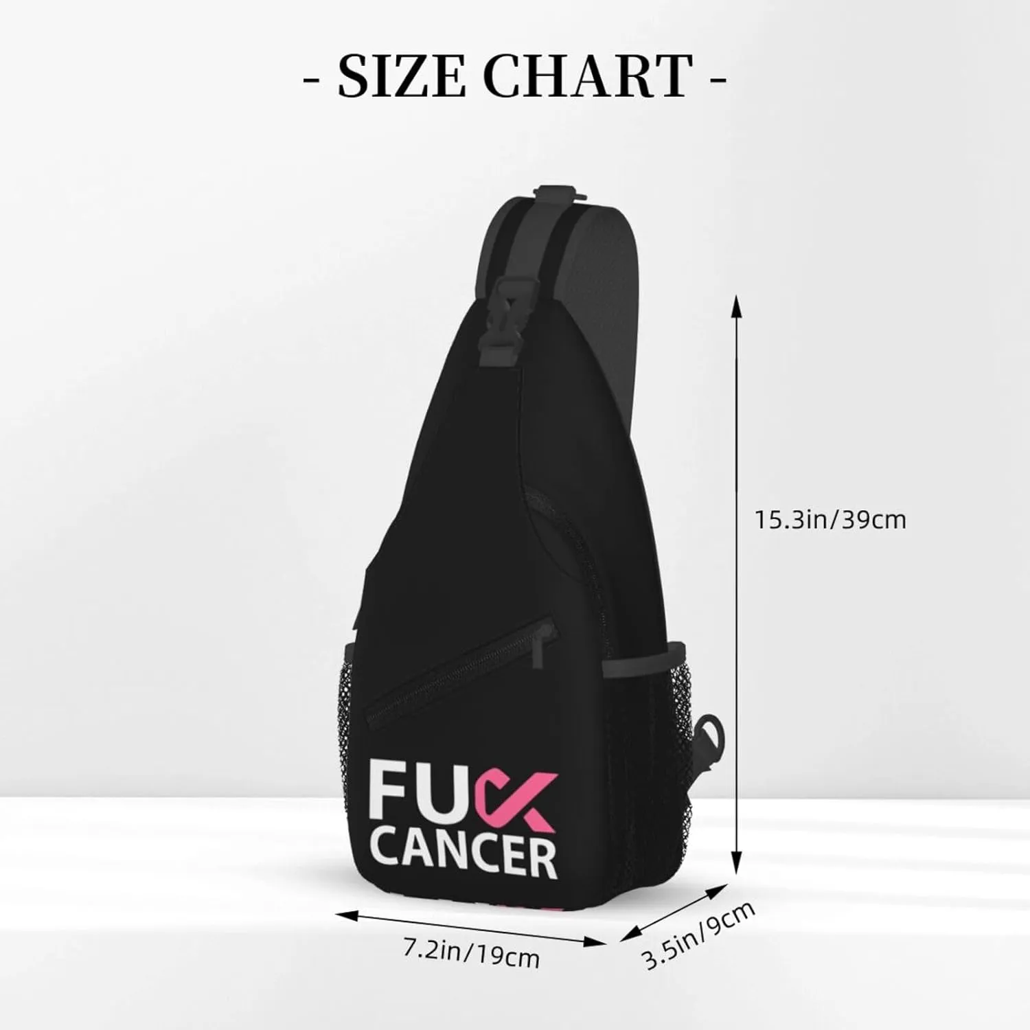 Breast Cancer Awareness Sling Backpack Shoulder Chest Bag For Men Women Hiking Travel Crossbody Daypack