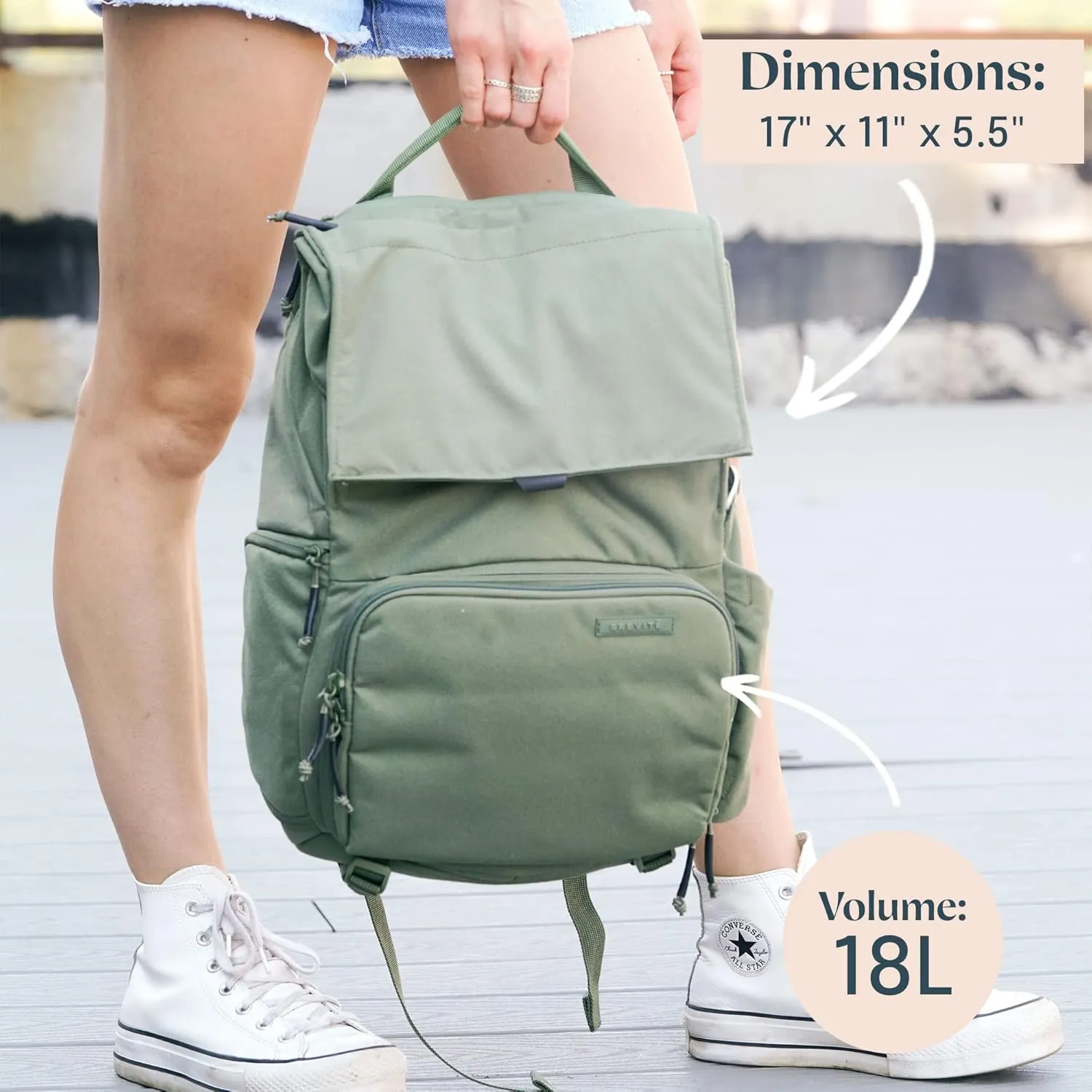 BREVITE - The Runner - Compact Camera Backpacks for Photographers - A Minimalist & Travel-friendly Photography Backpack Compatible With Both Laptop & DSLR Accessories 18L (Pine Green)